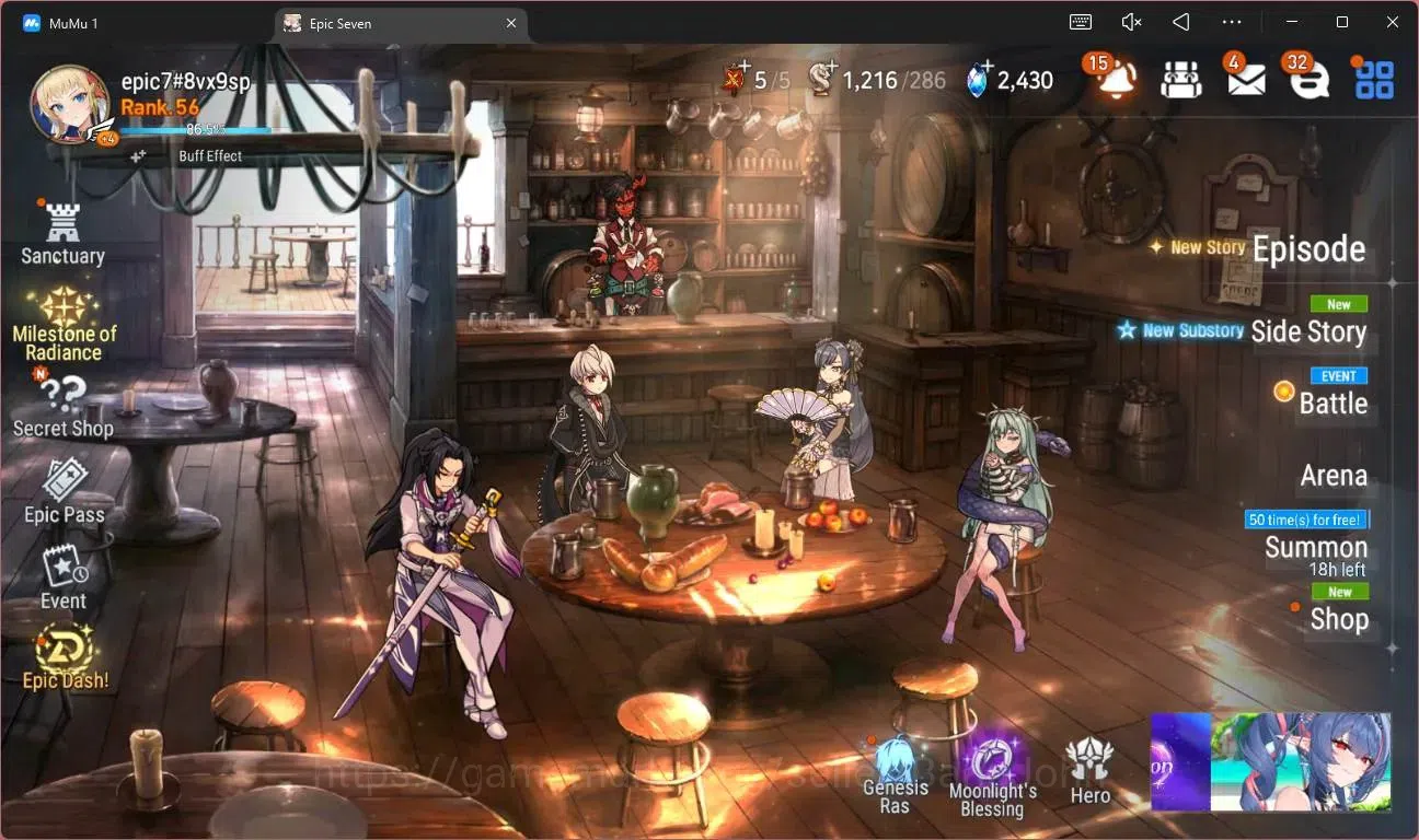 Epic Seven Accounts High-End Global Unverif |5 ML(E Ilynav,DB Senya,US Choux,O Sigret,SP Politis Etc)|PoH ON|SS 2.4K|Stigma 1