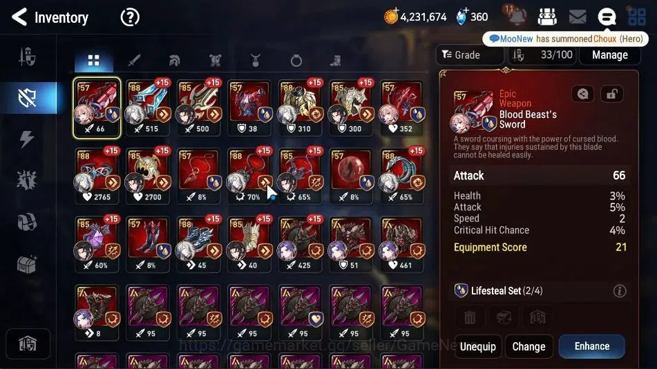 Epic Seven Accounts Starter GLOBAL UnVerif|New Era|4 ML(Rhiana&Luce,Straze,Amb Tywin,Etc)+Tenenbria,Landy,etc|Poh ON|1K 14