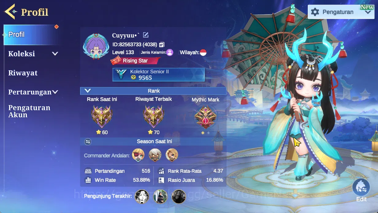 Magic Chess: Go Go Accounts Bonus MLBB|35 Commander 5 Max|Collector Kagura,Epic Lancelot,7 Special(4 Gogopas Skin),22 1