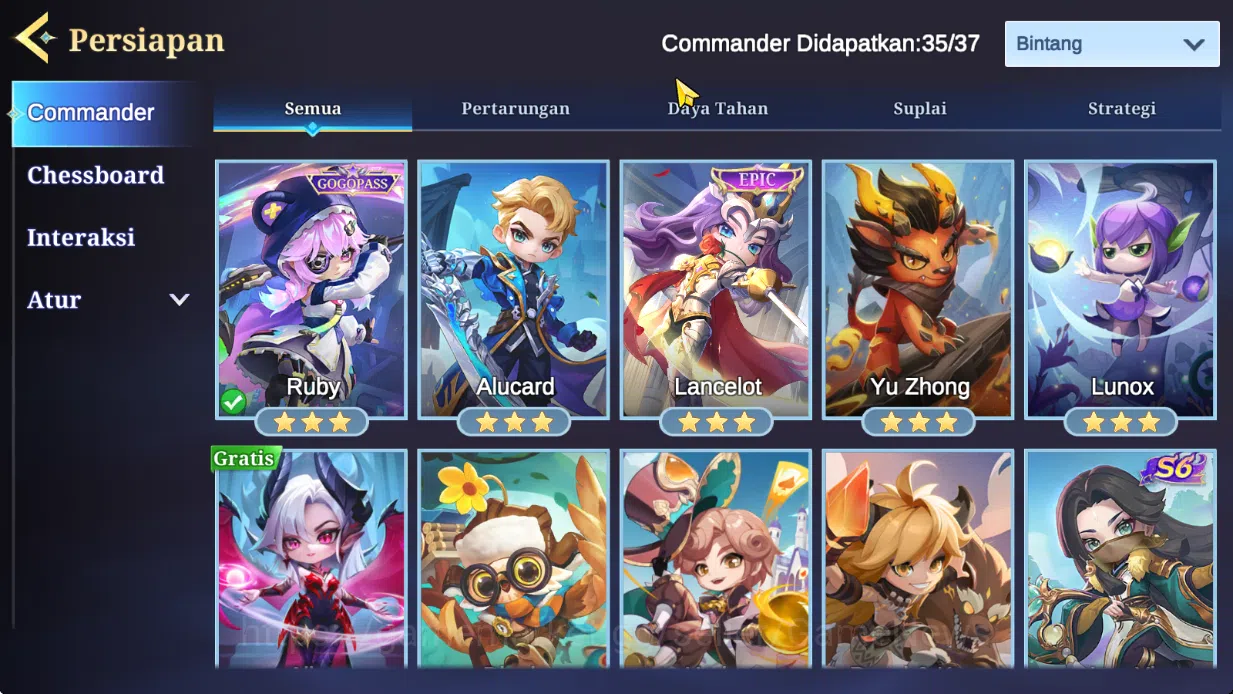Magic Chess: Go Go Accounts Bonus MLBB|35 Commander 5 Max|Collector Kagura,Epic Lancelot,7 Special(4 Gogopas Skin),22 18