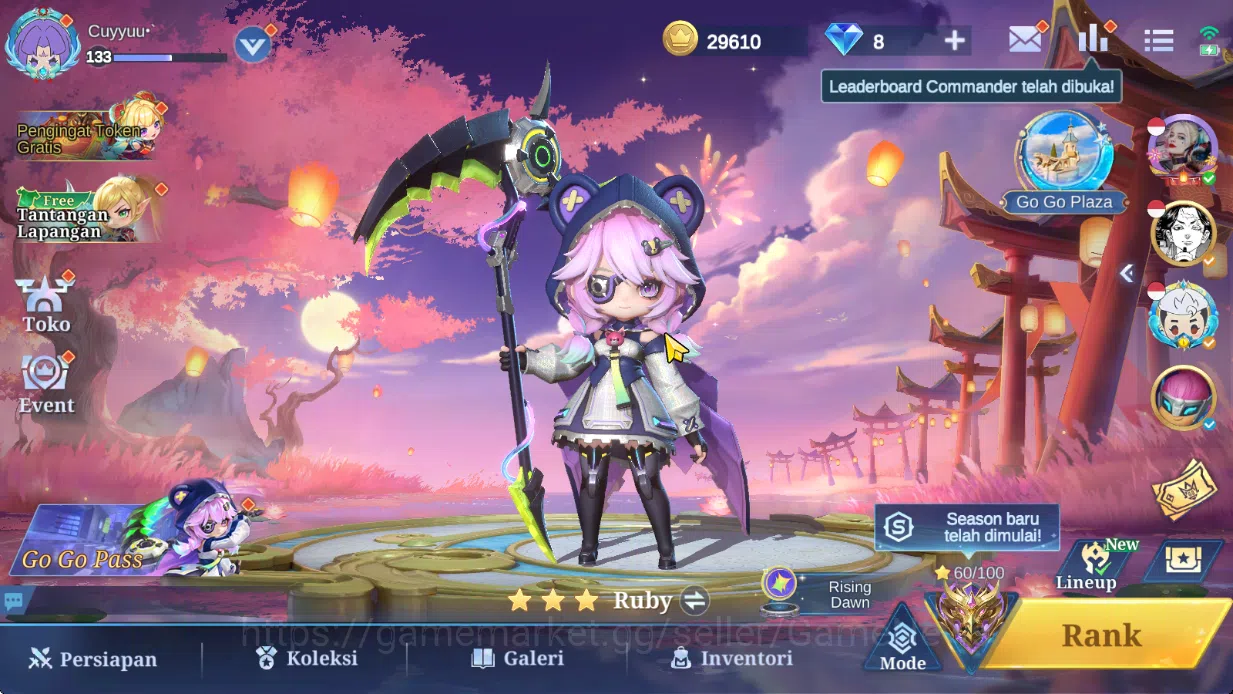 Magic Chess: Go Go Accounts Bonus MLBB|35 Commander 5 Max|Collector Kagura,Epic Lancelot,7 Special(4 Gogopas Skin),22 2