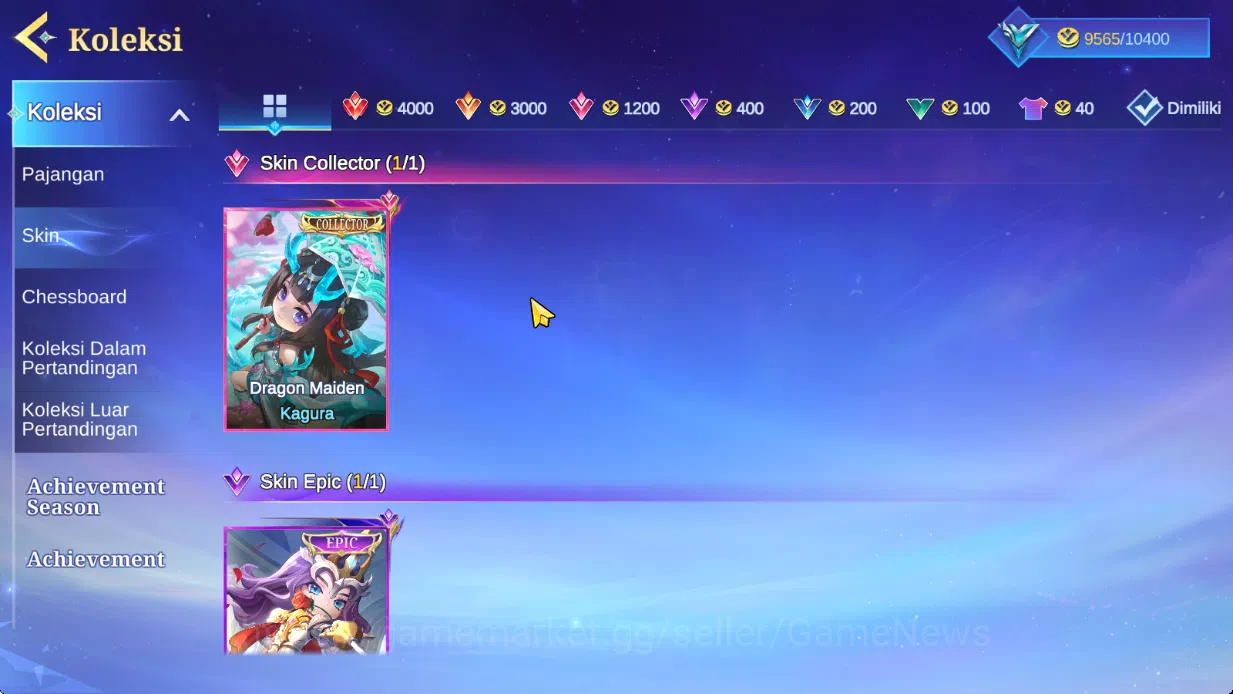 Magic Chess: Go Go Accounts Bonus MLBB|35 Commander 5 Max|Collector Kagura,Epic Lancelot,7 Special(4 Gogopas Skin),22 8