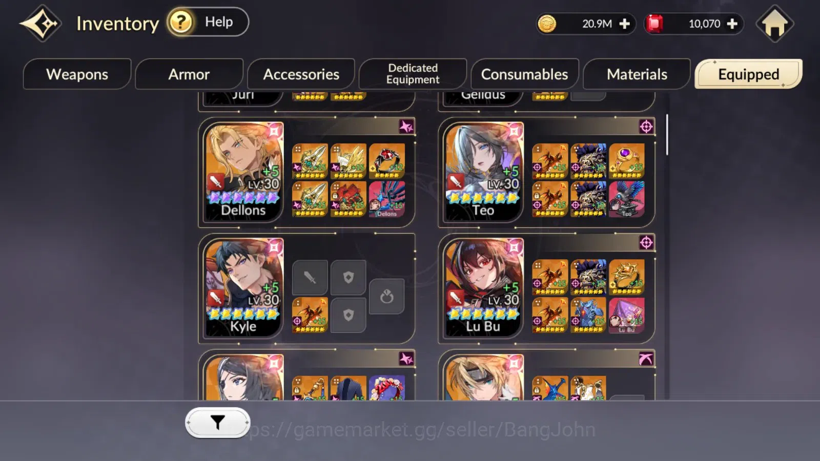 Seven Knights Re:Birth Accounts Global|FullEX7(Juri,Fai,Gelidus,Melia,Rosie)15TC6( image 12