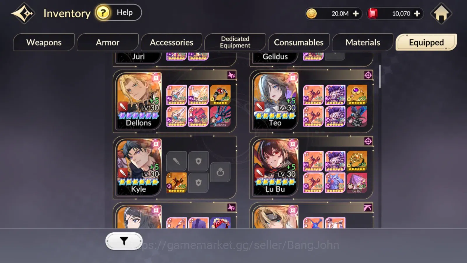 Seven Knights Re:Birth Accounts Global|FullEX7(Juri,Fai,Gelidus,Melia,Rosie)15TC6( image 13