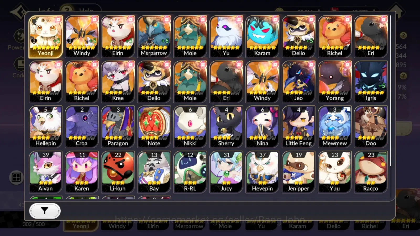 Seven Knights Re:Birth Accounts Global|FullEX7(Juri,Fai,Gelidus,Melia,Rosie)15TC6( image 16
