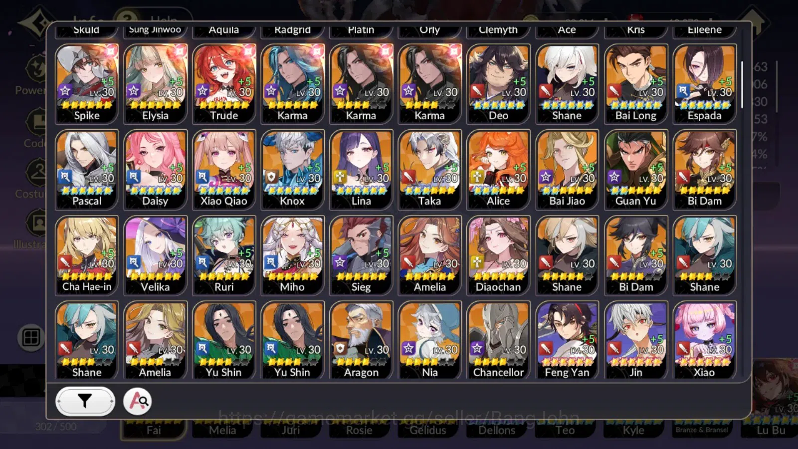 Seven Knights Re:Birth Accounts Global|FullEX7(Juri,Fai,Gelidus,Melia,Rosie)15TC6( image 17