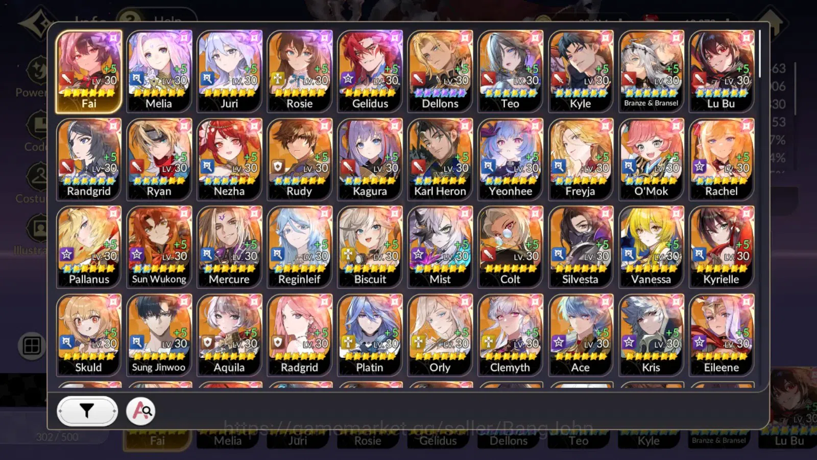 Seven Knights Re:Birth Accounts Global|FullEX7(Juri,Fai,Gelidus,Melia,Rosie)15TC6( image 18