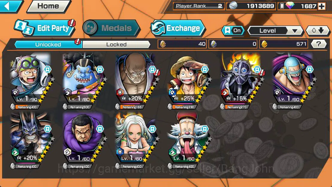 One Piece Bounty Rush Others GLOBAL|EX 3| St ethanbaron, Onigha Kaido, Become k image 1