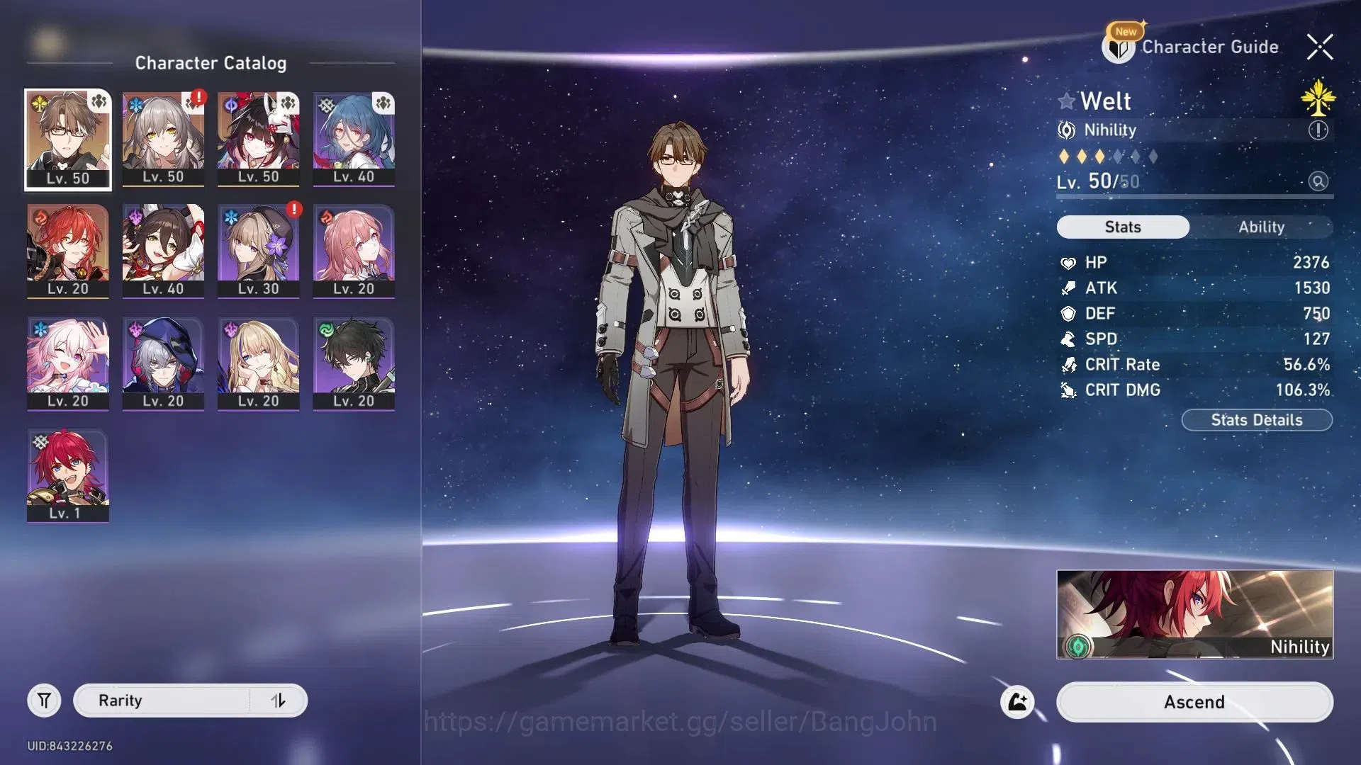 Honkai Star Rail Accounts Others Asia | TL31|8 Lim: Sparkle, Welt, Gepard, Bronya, Clara, Himeko, Yanqing, Bailu | TakeMail 2