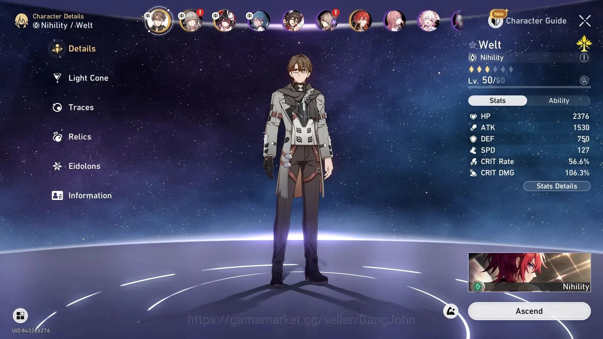 Honkai Star Rail Accounts Others Asia | TL31|8 Lim: Sparkle, Welt, Gepard, Bronya, Clara, Himeko, Yanqing, Bailu | TakeMail 3
