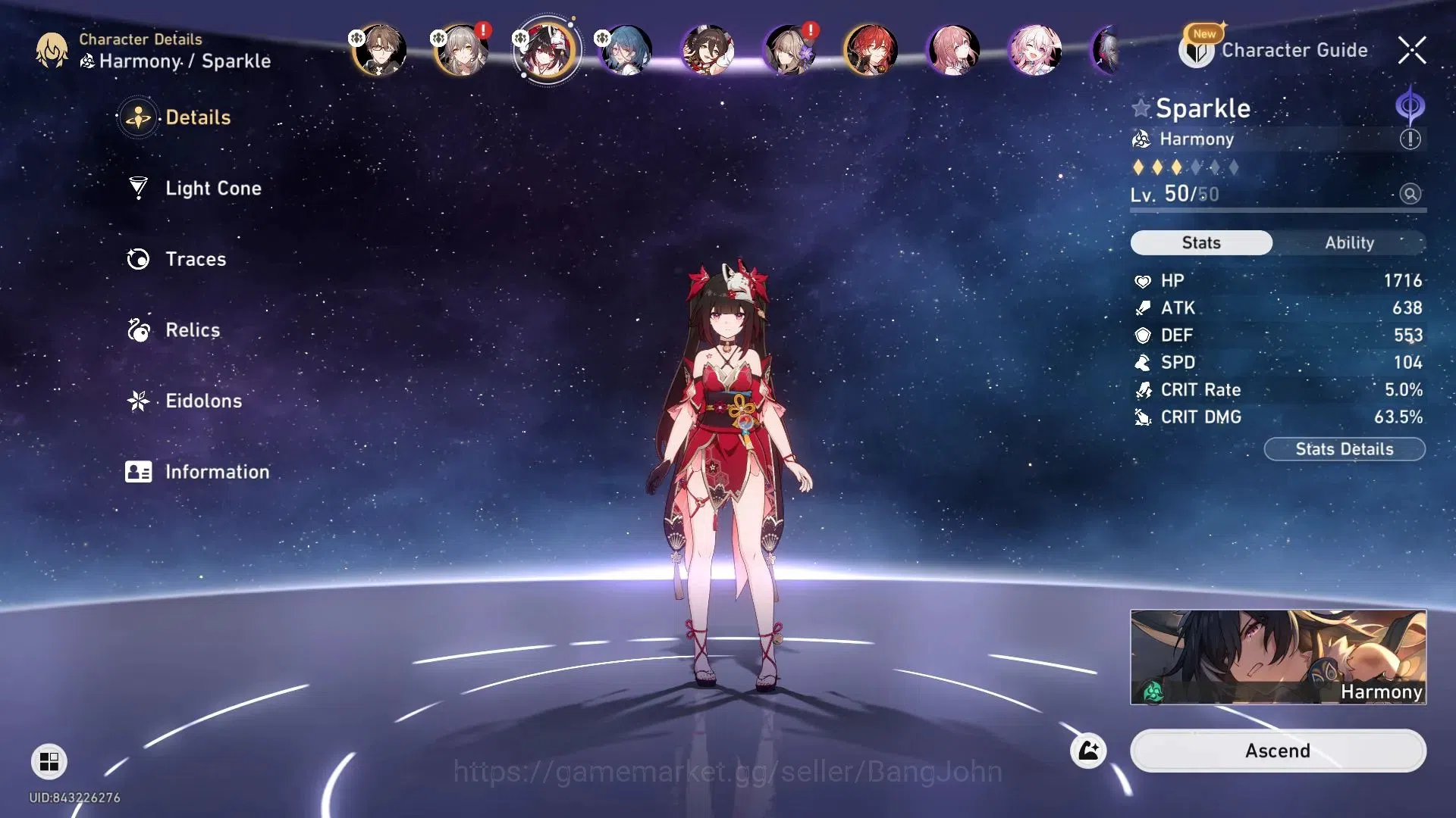 Honkai Star Rail Accounts Others Asia | TL31|8 Lim: Sparkle, Welt, Gepard, Bronya, Clara, Himeko, Yanqing, Bailu | TakeMail 4