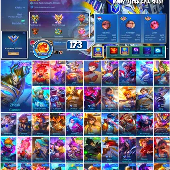Mobile Legends: Bang Bang Accounts 🔥 #4065 🔥 💎 173 Skins 👑 Naruto Vale Gaara ⚔️ Zodiac Zhask Cancer ⭐ Fanny P.ACE