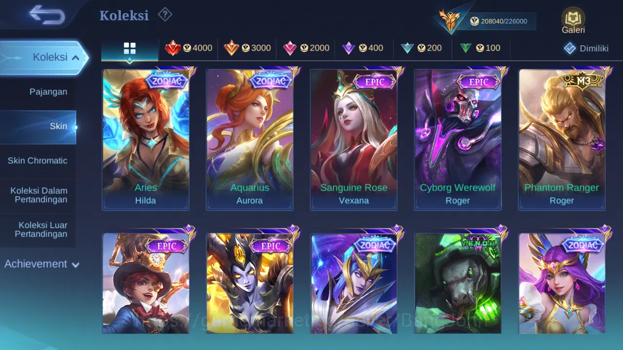 Mobile Legends: Bang Bang Accounts Hero 127 Skin 510 |Legend Miya,Franco,Saber,Valir| image 11