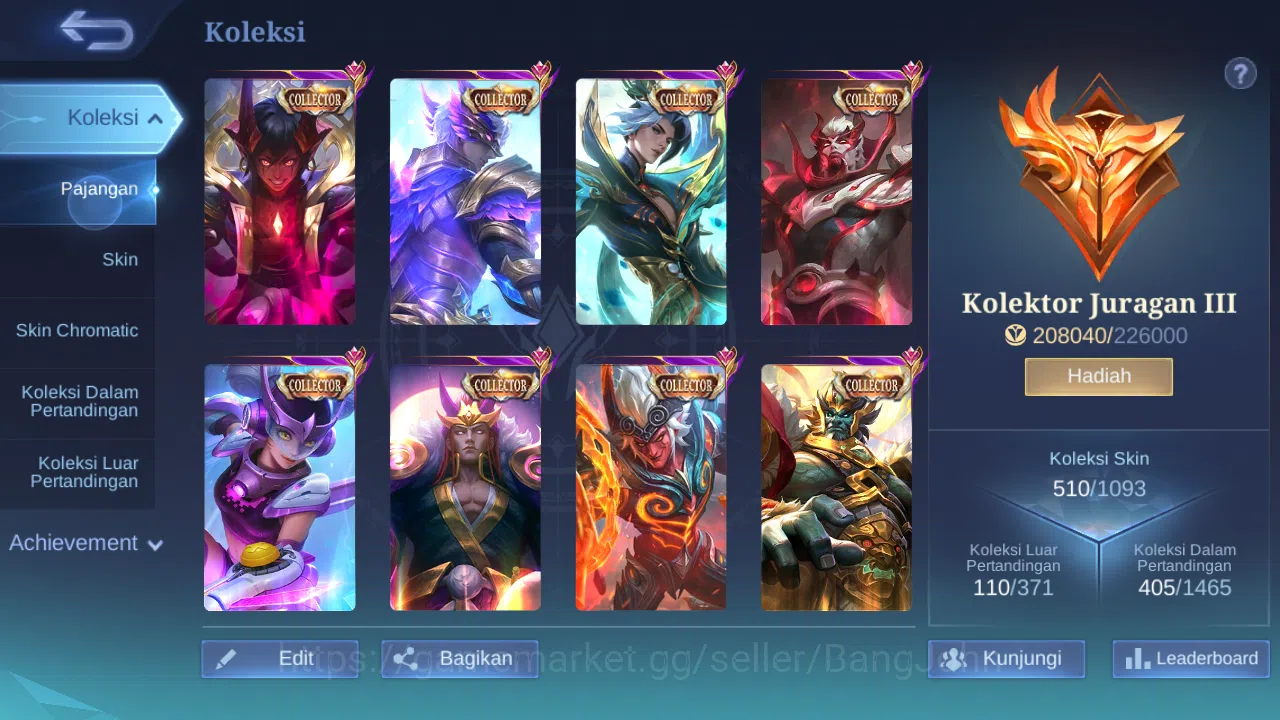 Mobile Legends: Bang Bang Accounts Hero 127 Skin 510 |Legend Miya,Franco,Saber,Valir| image 15