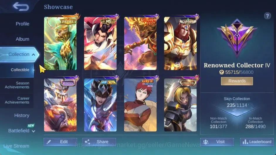 Mobile Legends: Bang Bang Accounts Hero 133|High Glory 60|Skin 235|Prime Granger,CC N image 2