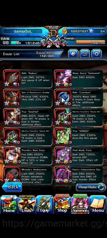 Grand Summoners Accounts Global|1 Sp Art|Rank 98|14 Ascend+4 TW|(Pola,Miyu, image 11