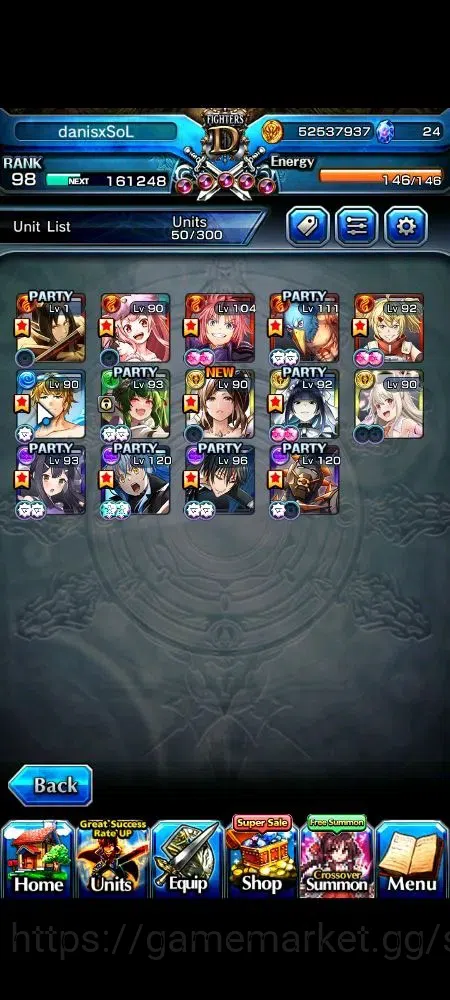 Grand Summoners Accounts Global|1 Sp Art|Rank 98|14 Ascend+4 TW|(Pola,Miyu, image 5