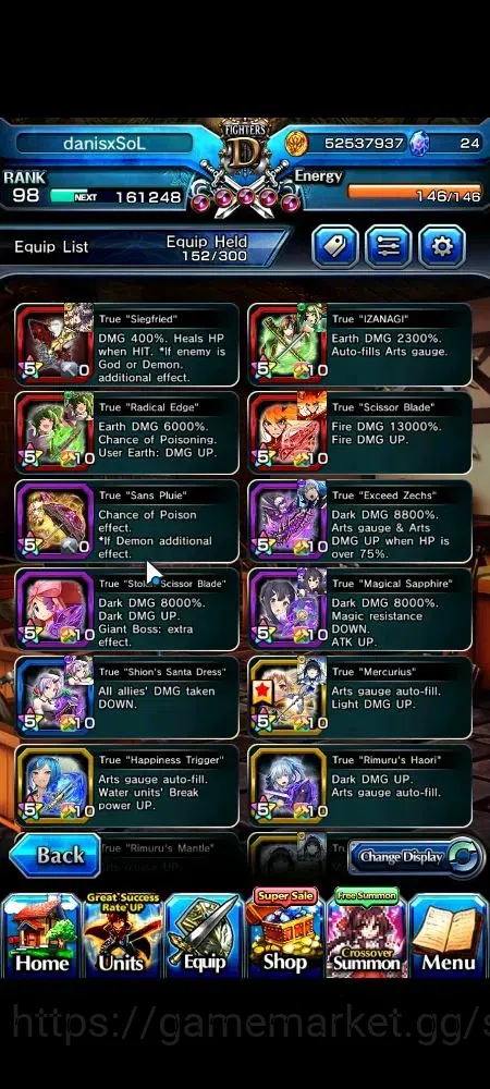 Grand Summoners Accounts Global|1 Sp Art|Rank 98|14 Ascend+4 TW|(Pola,Miyu, image 6