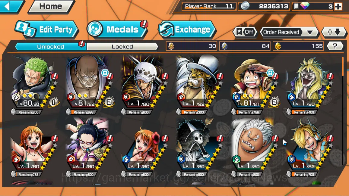 One Piece Bounty Rush Accounts Global|5EX|Winner Island Law,5Elder Nusjuro,MWD Lu image 11