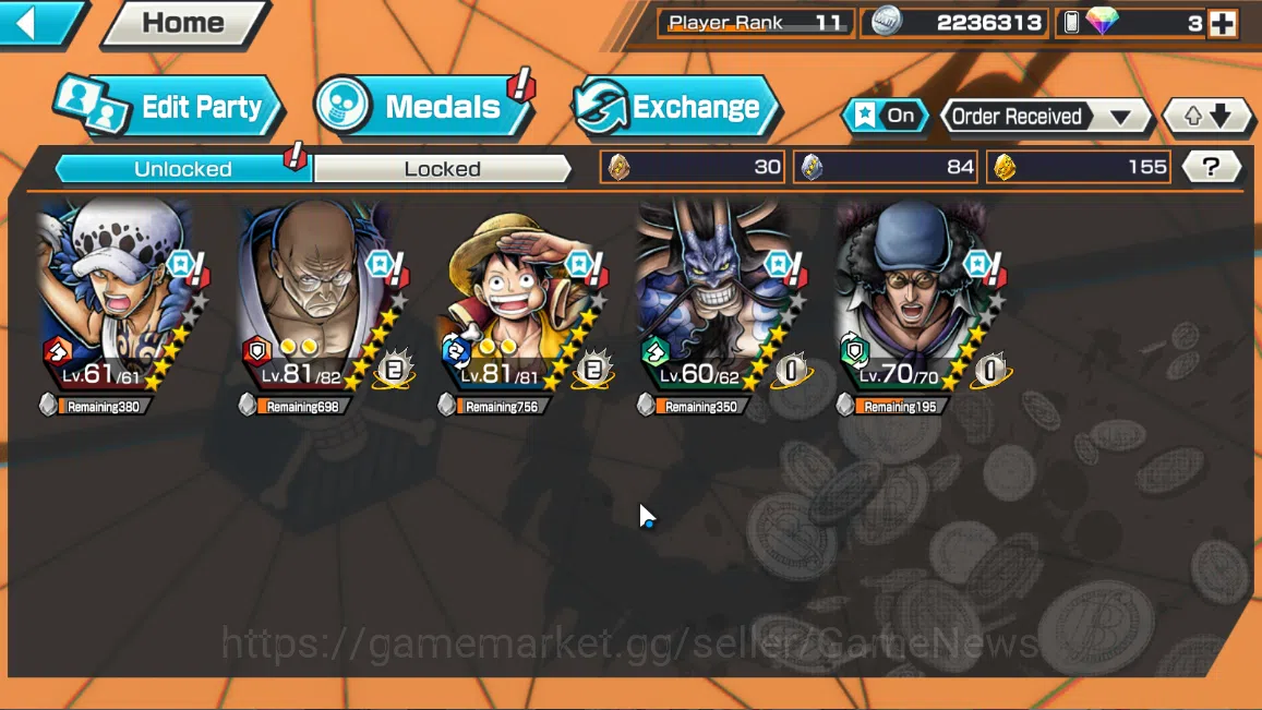 One Piece Bounty Rush Accounts Global|5EX|Winner Island Law,5Elder Nusjuro,MWD Lu image 12