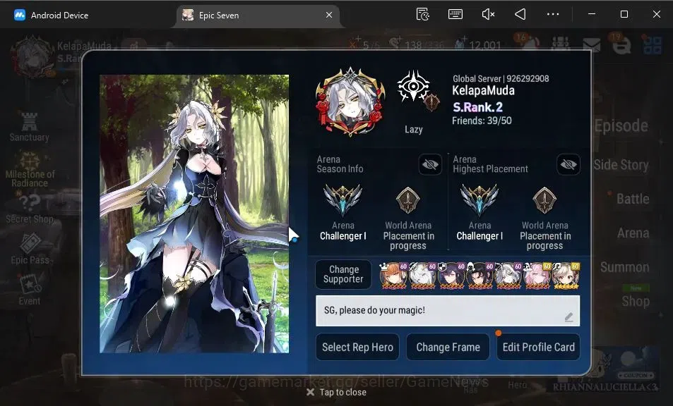 Epic Seven Accounts GLOBAL Unverif|20 ML(Monarch otS Iseria,Salome,BAr image 2