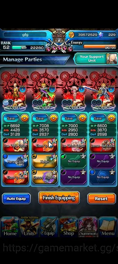 Grand Summoners Accounts Global|229 cc|Rank 52|15 Ascend+6 TW|(Saitama,S Mi image 3