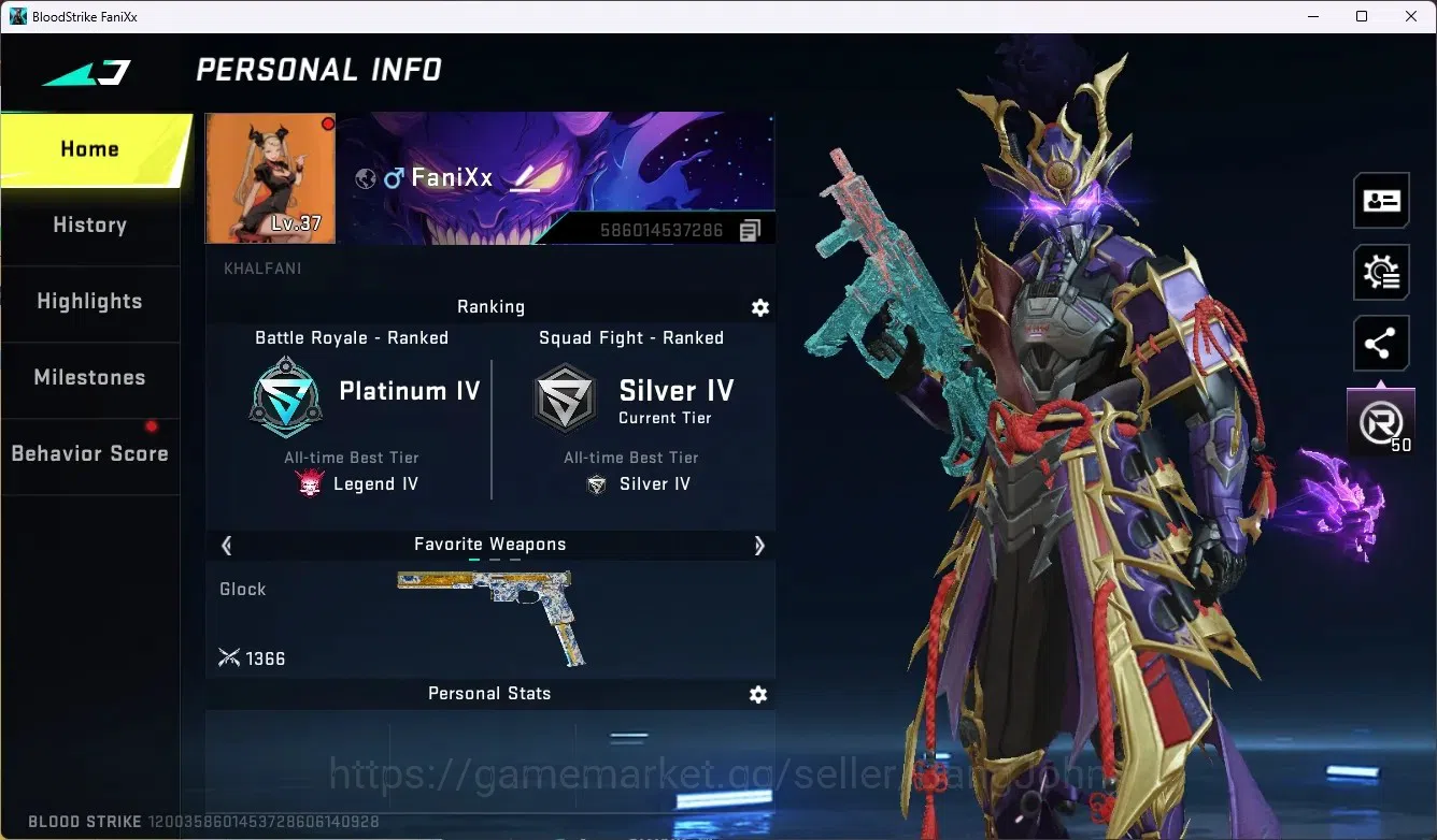 Blood Strike Accounts ASIA |Eternal Striker: ZERO-Odashadow|Legendary Ka image 1