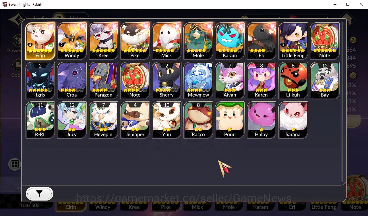 Seven Knights Re:Birth Accounts GLOBAL-SEA|4 Ex-7k [Gelidus,Fai,Juri,Melia] +17 TC image 3