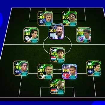 eFootball Accounts Legends & Iconic Players COLECTIVE 3207+ | C VIERI x BEBETO x LIONEL MESSI x ROBERTO CARLOS x RUI