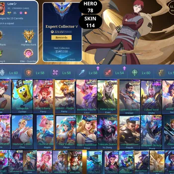 Mobile Legends: Bang Bang Accounts Smurf BEST OFFER | HERO 78 | SKIN 114 | VALE NARUTO | CYCLOPS SPONGEBOB | FANNY P.ACE