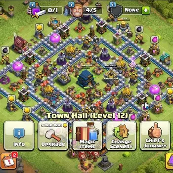 Clash of Clans Accounts High-End LV 120|TH 12 - BH 6|HH 6|Limited Skin|BK 48,AQ 41,GW 16,MP 20|684 Gems|CN ON|Protect