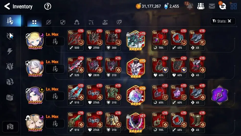 Epic Seven Accounts High-End GLOBAL UnVerif|New Era|9 ML (Rhiana&Lucellia,RueleLight,NM Luna,SE Celine,TE Kayron),etc|49k 19