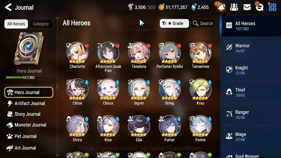 Epic Seven Accounts High-End GLOBAL UnVerif|New Era|9 ML (Rhiana&Lucellia,RueleLight,NM Luna,SE Celine,TE Kayron),etc|49k 6