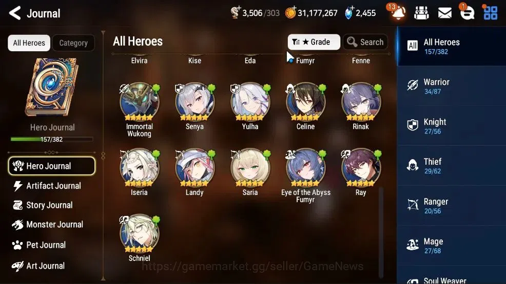 Epic Seven Accounts High-End GLOBAL UnVerif|New Era|9 ML (Rhiana&Lucellia,RueleLight,NM Luna,SE Celine,TE Kayron),etc|49k 7