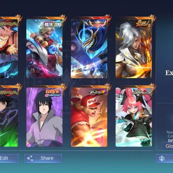 Mobile Legends: Bang Bang Accounts Rare Skin Ex Immo 118 | Aamon Vessel | Sasuke Suyou | JJK: Julian Megumi + Yin Itadori