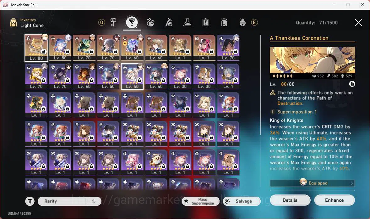 Honkai Star Rail Accounts ASIA|TL 61|6 Limit|Jade 1481|CarryTeam(Archer,Spar image 13