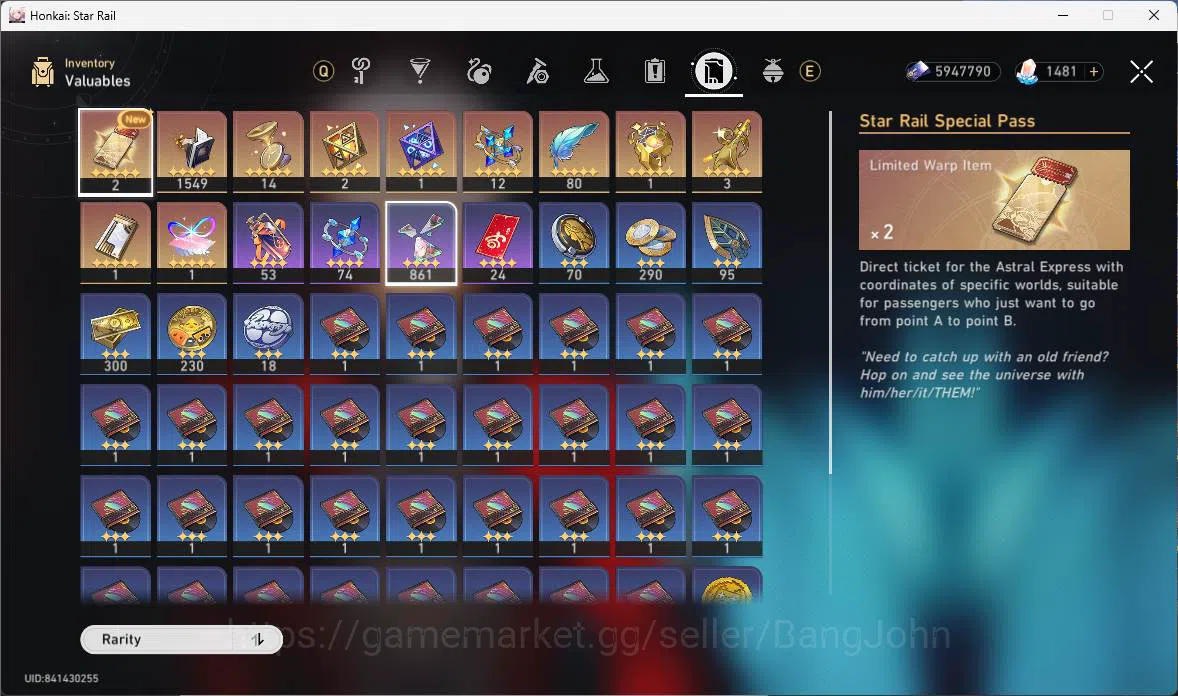 Honkai Star Rail Accounts ASIA|TL 61|6 Limit|Jade 1481|CarryTeam(Archer,Spar image 4