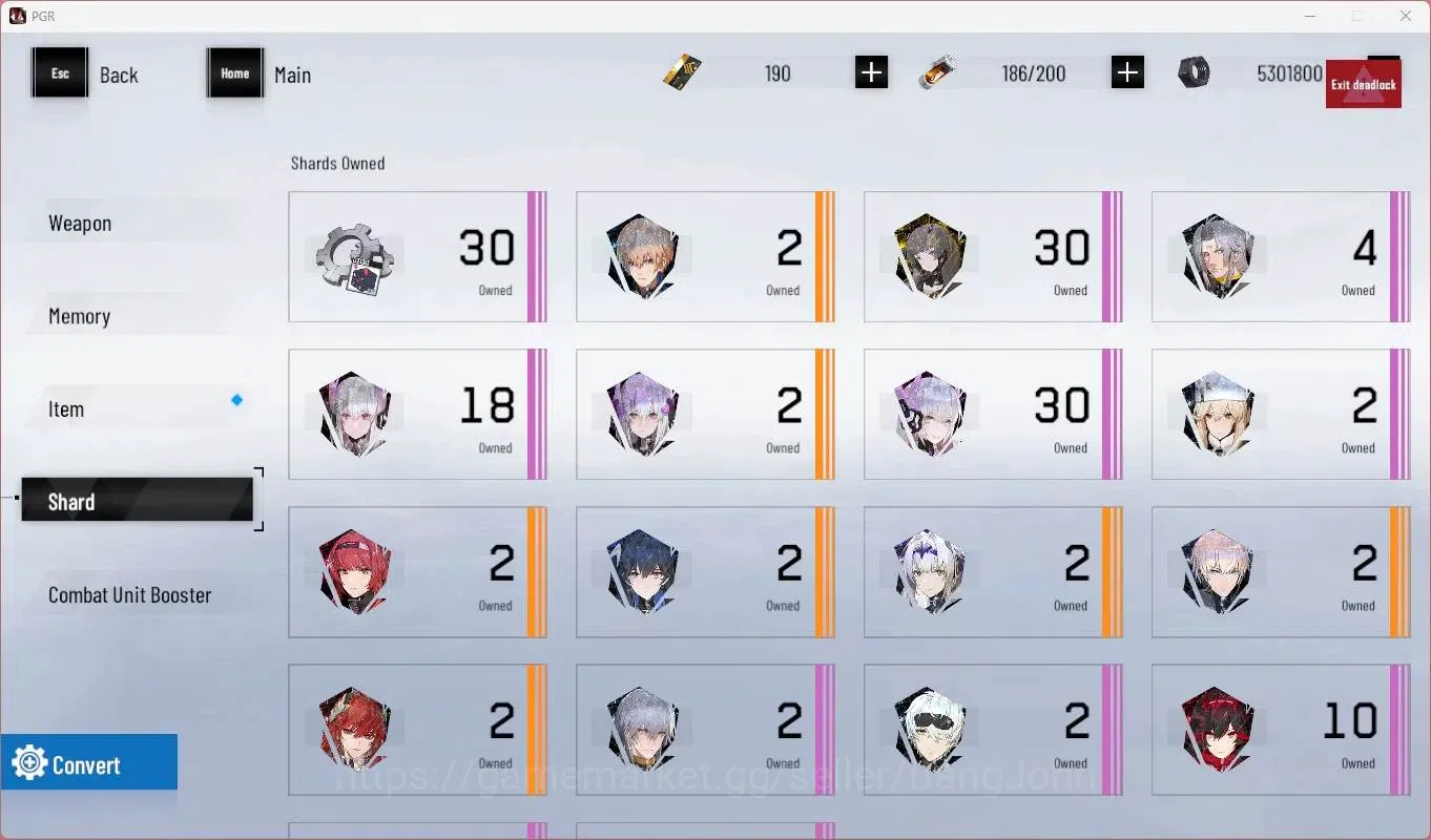 Punishing: Gray Raven Accounts Starter ASIA | L71 | Ready Gatcha | S Lucia CW+Sign, S Lucia IC, S Camu C, S Feral |BC 190 10