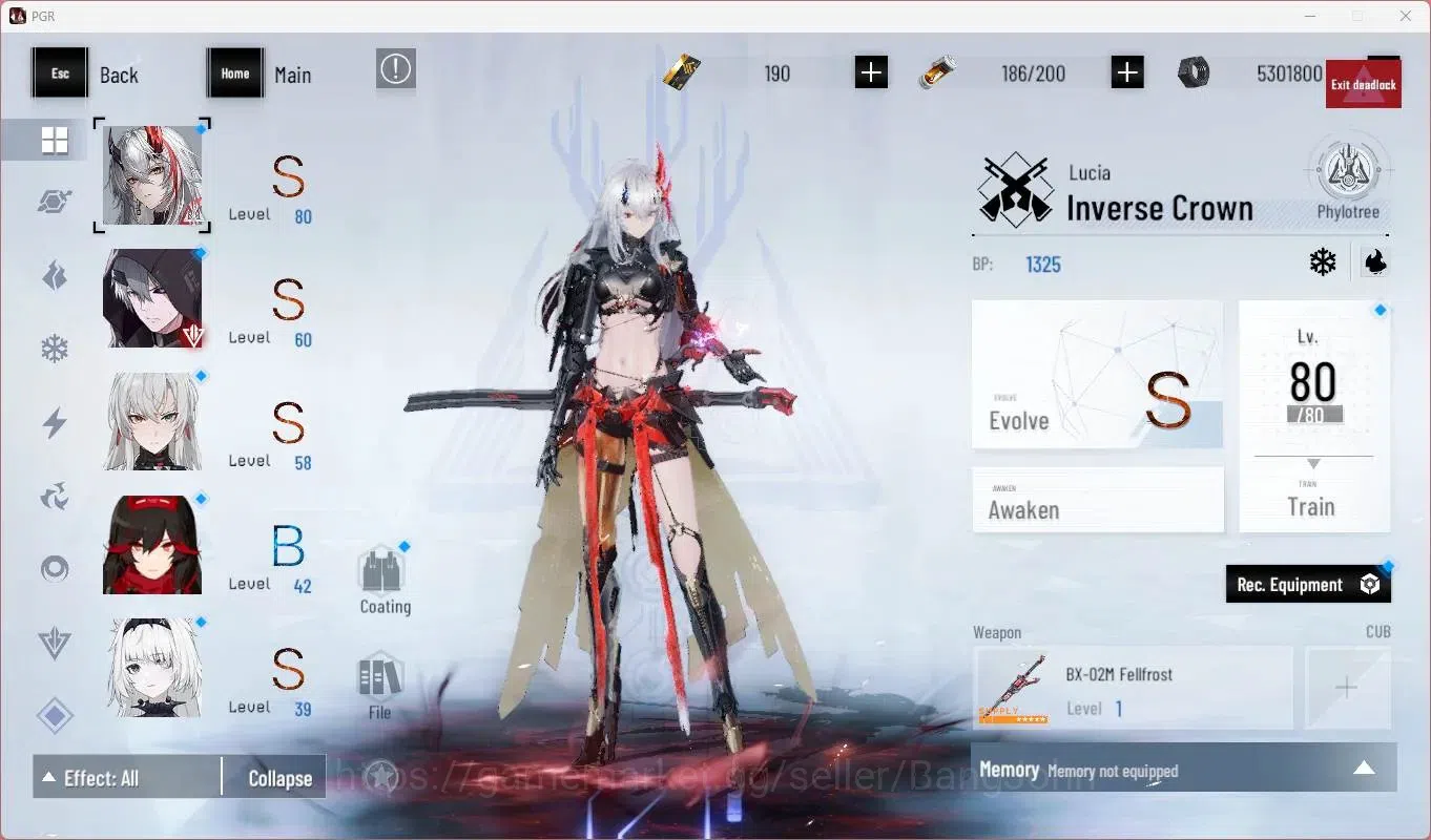 Punishing: Gray Raven Accounts Starter ASIA | L71 | Ready Gatcha | S Lucia CW+Sign, S Lucia IC, S Camu C, S Feral |BC 190 4
