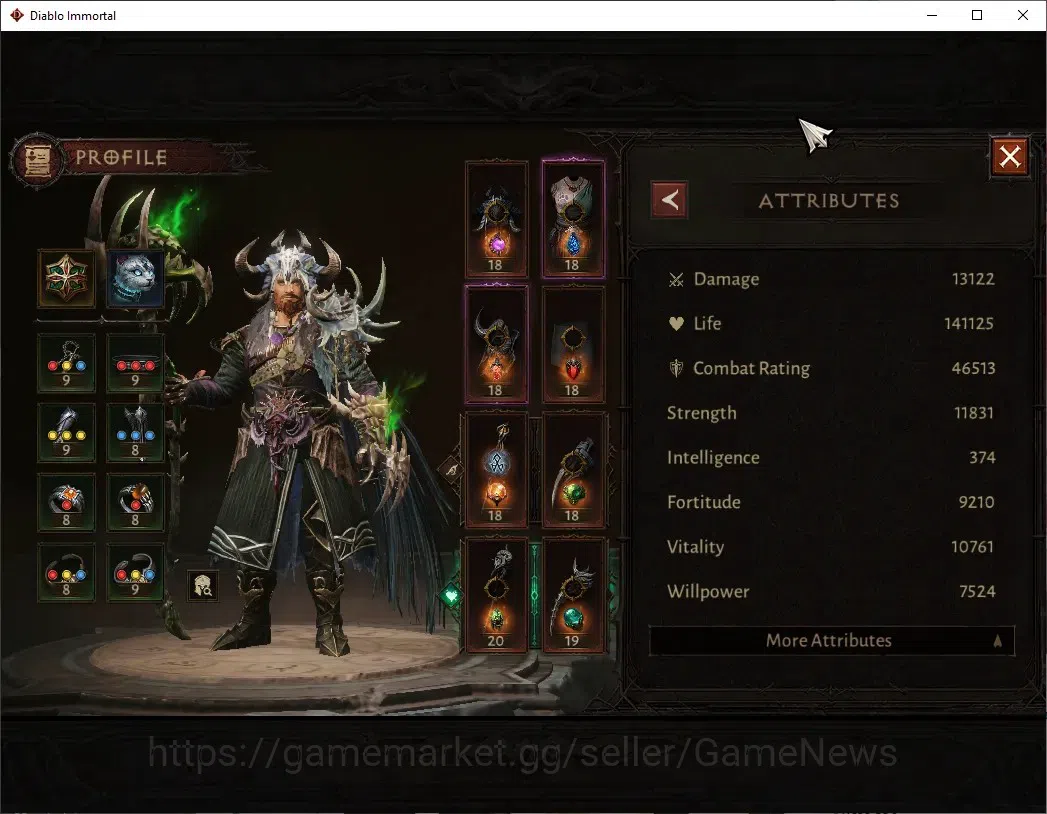 Diablo Immortal Accounts SA - Malah|CS ON|Lv60(934)|Druid|46k CR|Reso 390|P image 3
