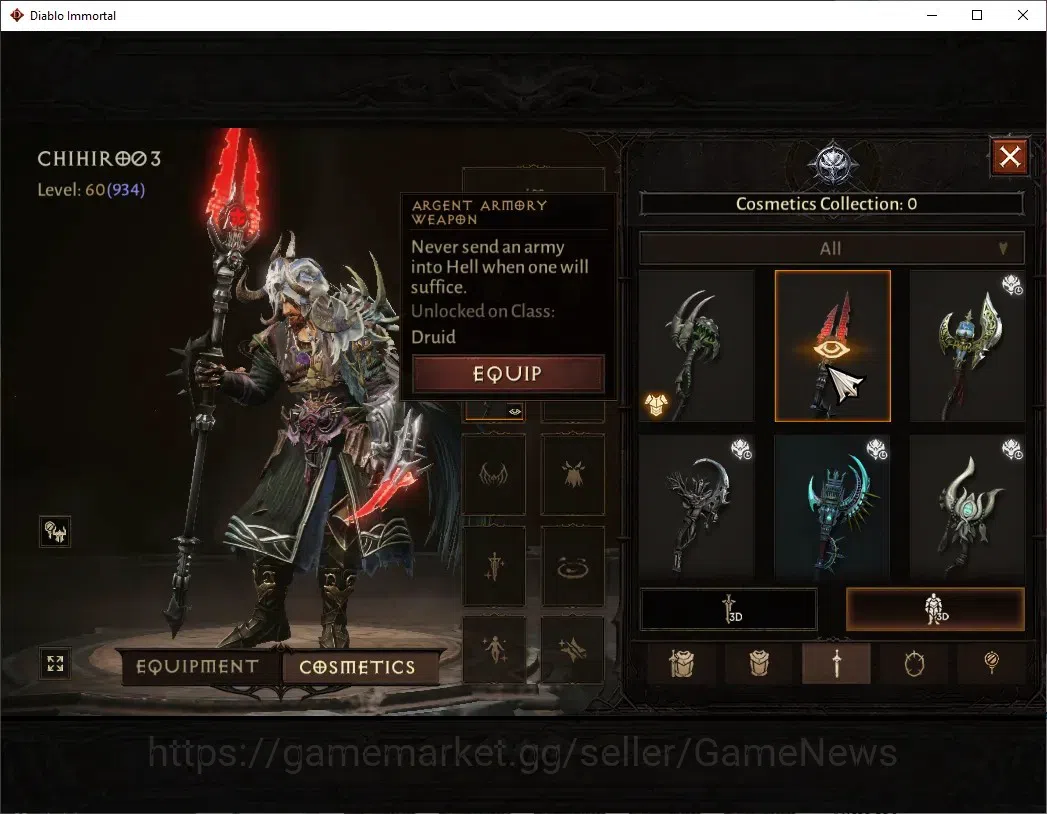 Diablo Immortal Accounts SA - Malah|CS ON|Lv60(934)|Druid|46k CR|Reso 390|P image 9