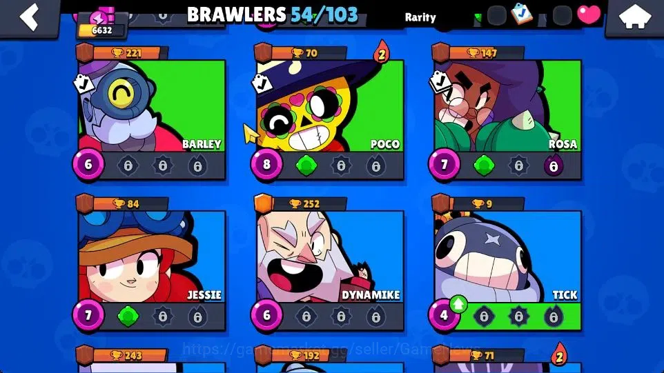 Brawl Stars Accounts 6632 Trophy|1174 Bling|54 Brawlers 3 Max [Doug,Sur image 10