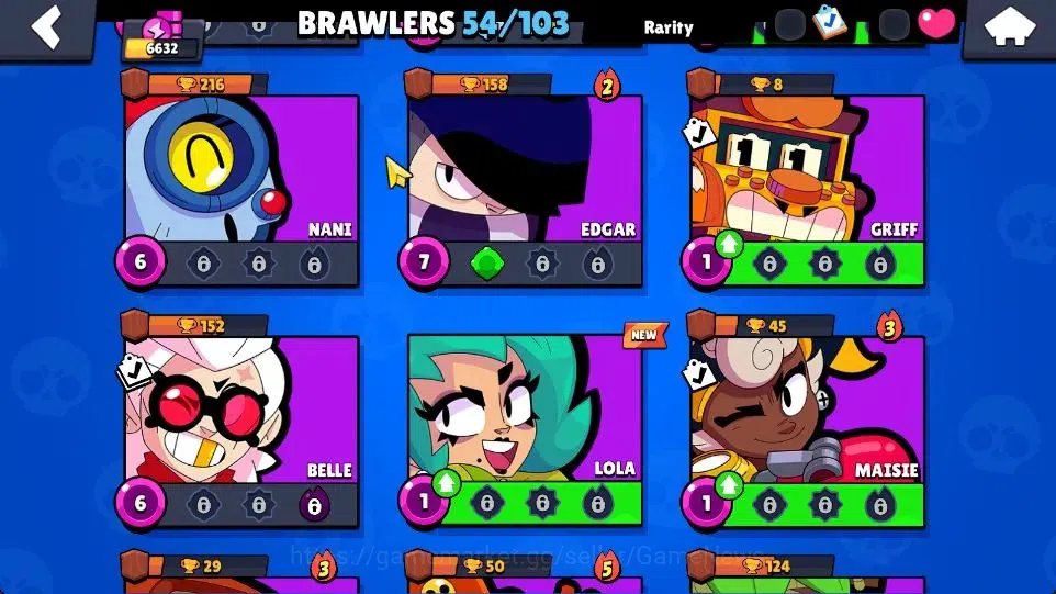 Brawl Stars Accounts 6632 Trophy|1174 Bling|54 Brawlers 3 Max [Doug,Sur image 13
