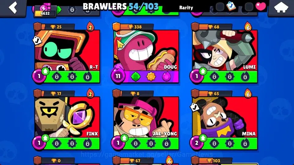 Brawl Stars Accounts 6632 Trophy|1174 Bling|54 Brawlers 3 Max [Doug,Sur image 16
