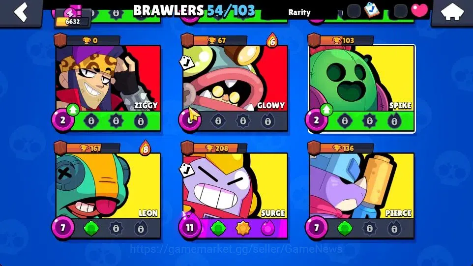 Brawl Stars Accounts 6632 Trophy|1174 Bling|54 Brawlers 3 Max [Doug,Sur image 17