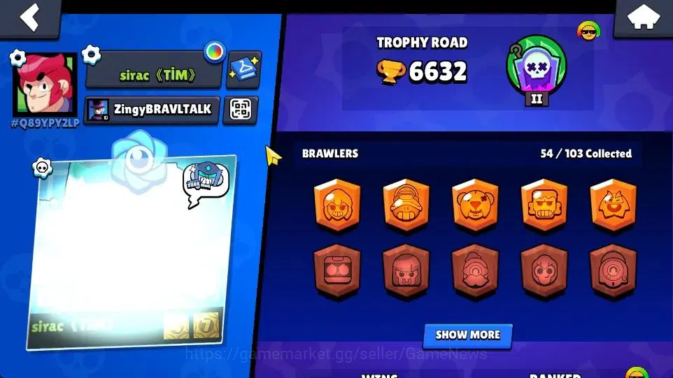 Brawl Stars Accounts 6632 Trophy|1174 Bling|54 Brawlers 3 Max [Doug,Sur image 2