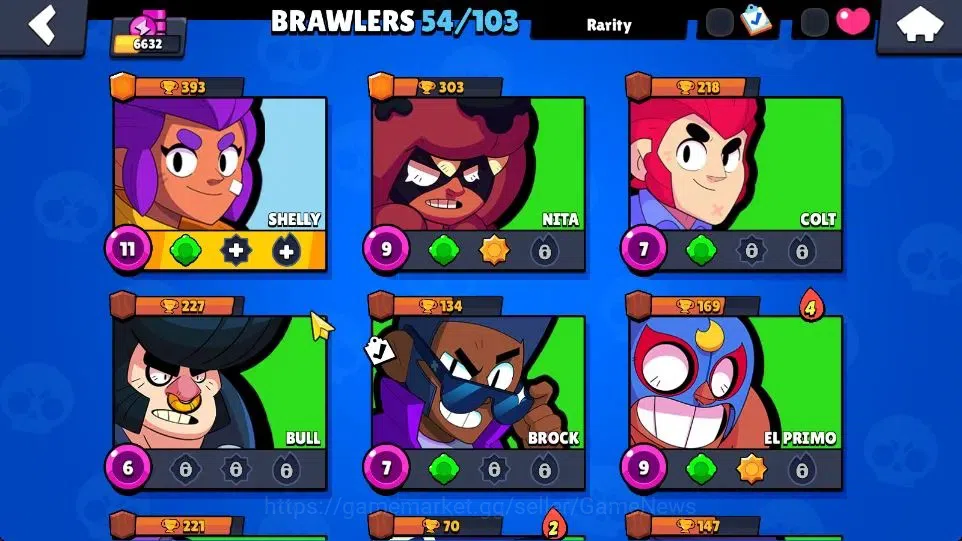 Brawl Stars Accounts 6632 Trophy|1174 Bling|54 Brawlers 3 Max [Doug,Sur image 9