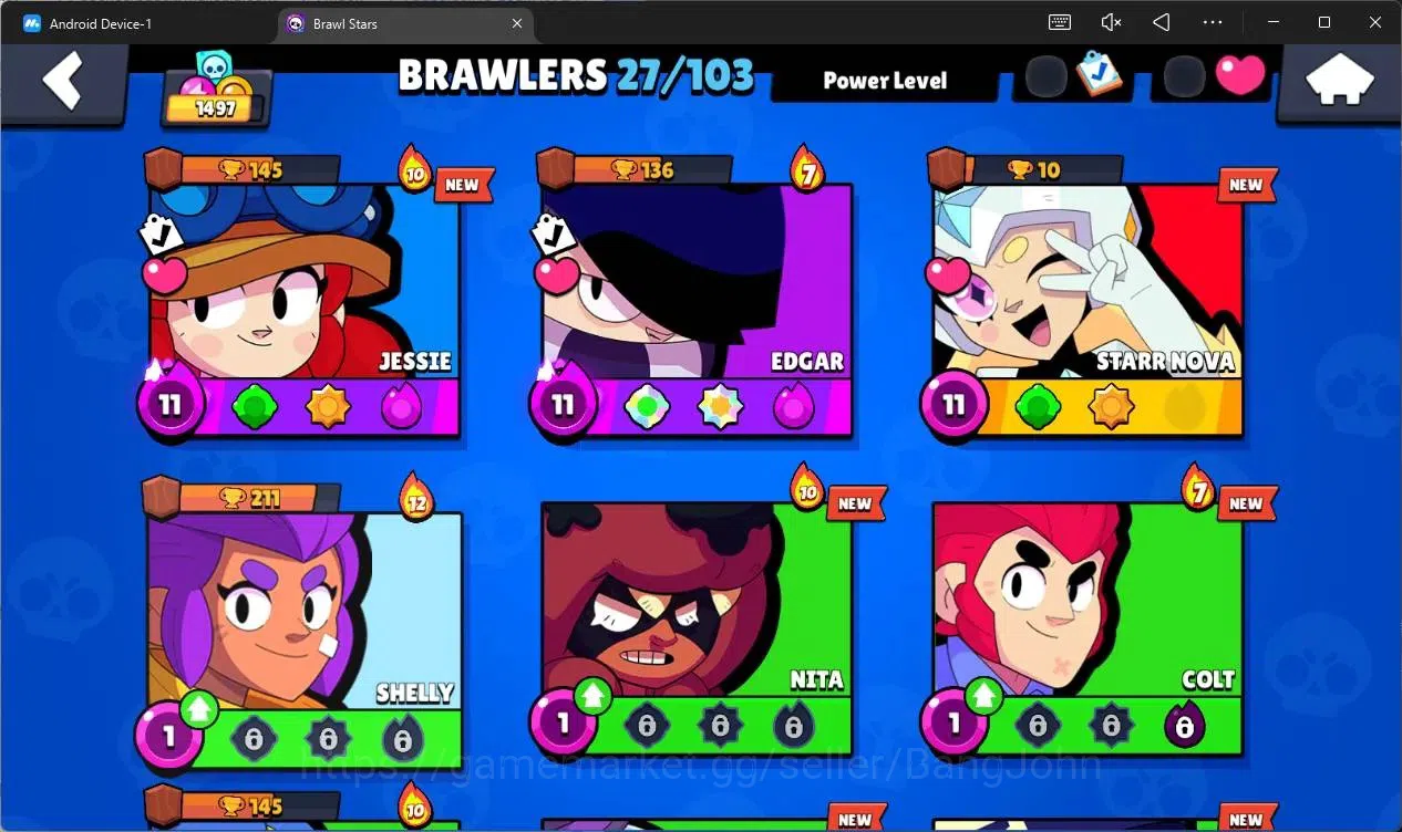 Brawl Stars Accounts Global |1497 Trophy|27 Brawler|2 Max Hypercharge(J image 5