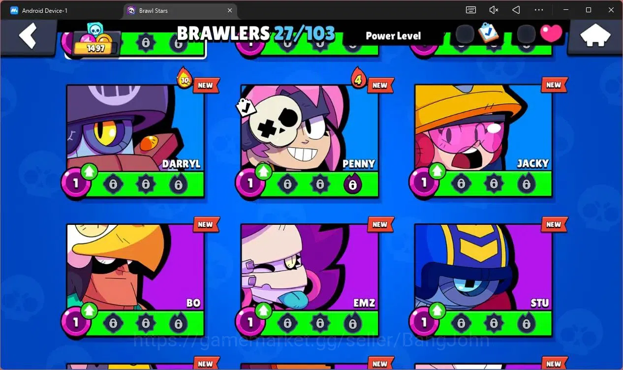 Brawl Stars Accounts Global |1497 Trophy|27 Brawler|2 Max Hypercharge(J image 7