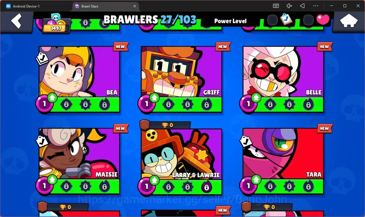 Brawl Stars Accounts Global |1497 Trophy|27 Brawler|2 Max Hypercharge(J image 8